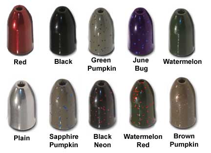 5 per pack 1//16oz JUNEBUG tungsten worm weights